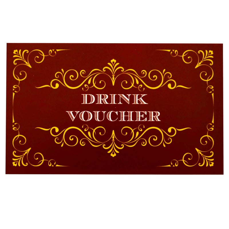 RXBC2011 100 Free Drink Tickets Coupons for a Free Drink Wedding Christmas Work Event Party Bar Wine Red - Image 3